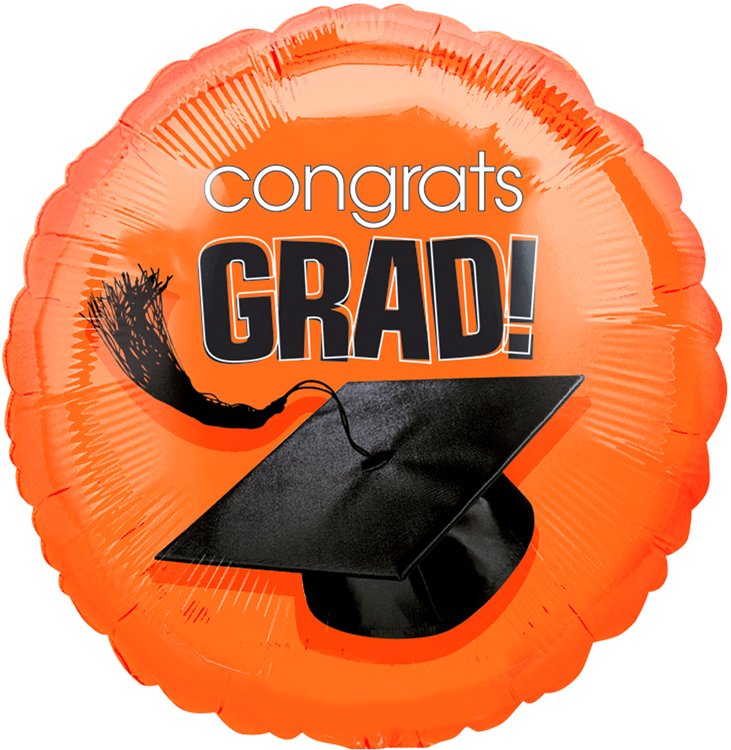 18" Congrats Grad Orange