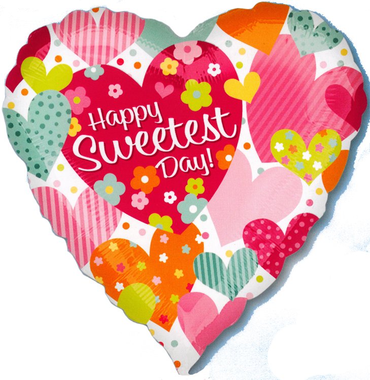 18" Sweetest Day Colorful Hearts XL