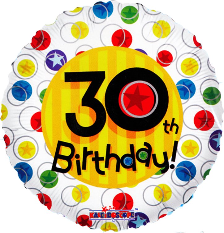 18" 30th Birthday Dots