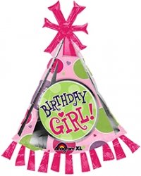 35" Birthday Girl Party Hat Supershape