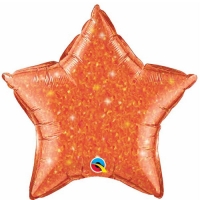 20" Crystal Orange Star Holographic