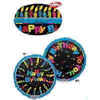 18" Happy Birthday  UFO + Ribbon