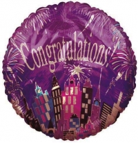 18" Congratulation City View Purple