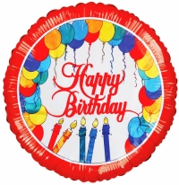 18" Happy Birthday Balloons & Candles