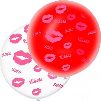 19" Kisses Red/White (50pcs)