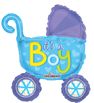 14" It's a Boy Stroller with Valve