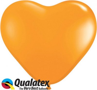 11" Orange Heart Shape (100pcs)