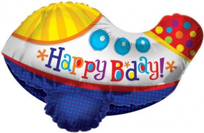 24" Happy Birthday Aeroplane 3D