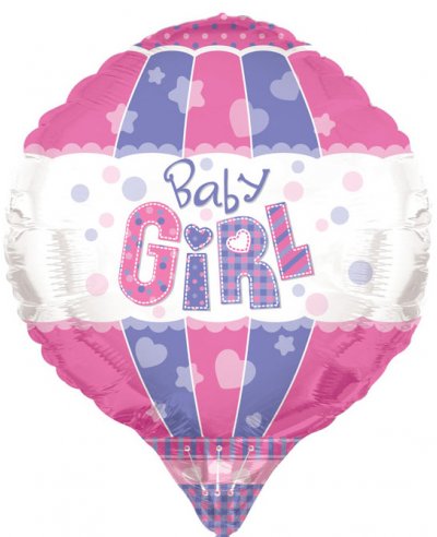28" Baby Girl Hot Air Balloon 3D 