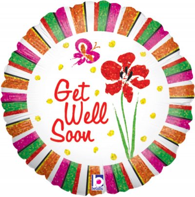 18" Get Well Soon Iris Holographic