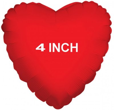 4" Metallic Red Heart (Air Fill & Heat Seal)
