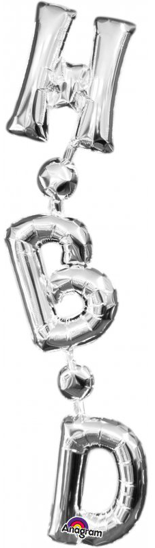 30" HBD Silver Joined Letters