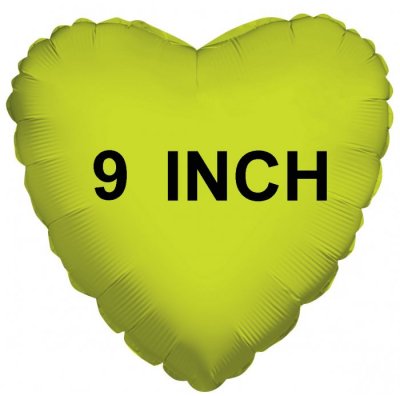 9" Lime Green Heart  (Air Fill & Heat Seal)