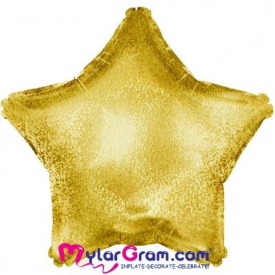 18" Holographic Gold Star MYLARGRAM