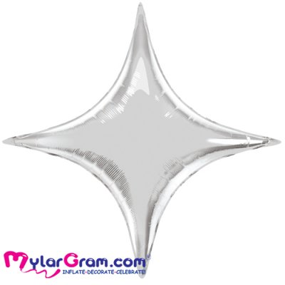 26" 4 Pointed Silver Star 