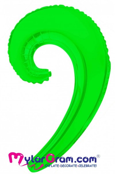14" Half Spiral Lime Green Air Filled
