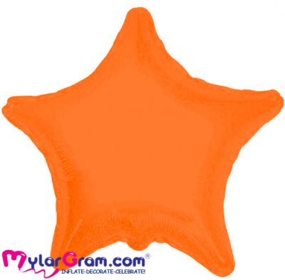 18" Bright Orange Star MYLARGRAM