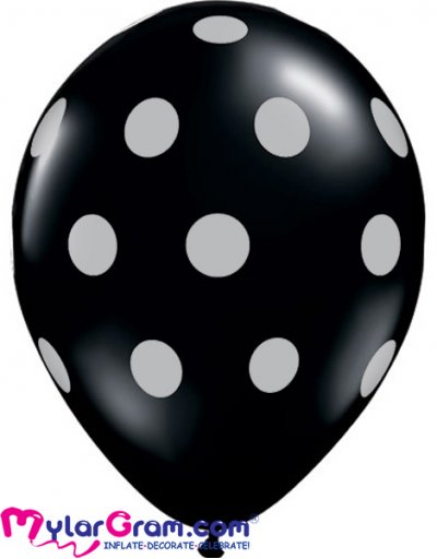 12" Black Silver Dots (100pcs)
