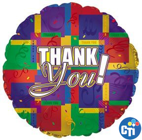 18" Thank You Colorful Squares