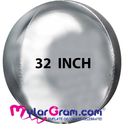 32" Silver Ball Shape 4D 