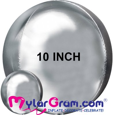 10" Silver Ball Shape 4D