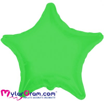 18" Bright Green Star MYLARGRAM