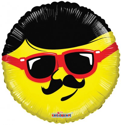 18" Smiley With Glasses and Moustache