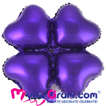 18" Purple Magic Arch 4 Hearts MYLARGRAM