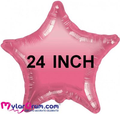 24" Metallic Pink Star MYLARGRAM