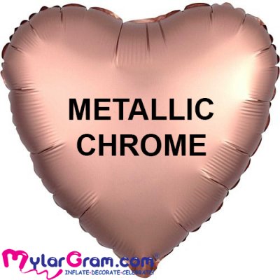 18" Metallic Chrome Gold Heart MYLARGRAM