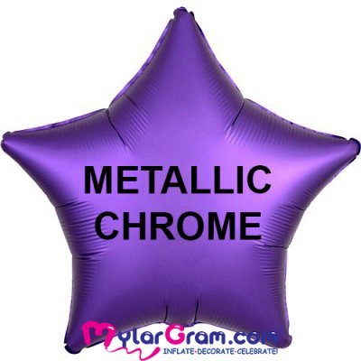 18" Metallic Chrome Purple Star MYLARGRAM