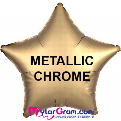 18" Metallic Chrome Gold Star MYLARGRAM