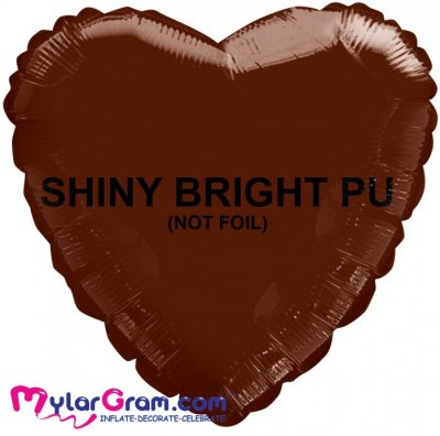 18" Shiny Bright PU Burgundy Heart MYLARGRAM
