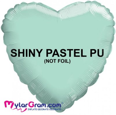 18" Shiny Pastel PU Aqua Heart MYLARGRAM