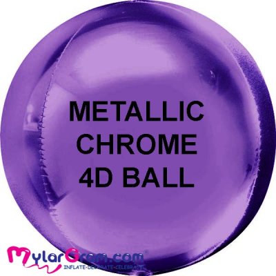 22" Chrome  Purple Ball Shape 4D 