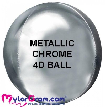 22" Chrome Silver Ball Shape 4D  