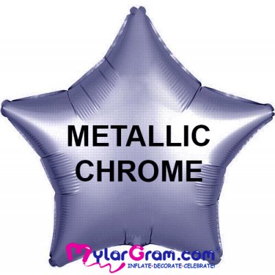 18" Metallic Chrome Blue/Grey Star MYLARGRAM