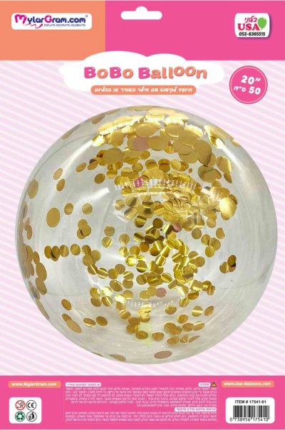 24" BOBO Gold Confetti Metallic Dots