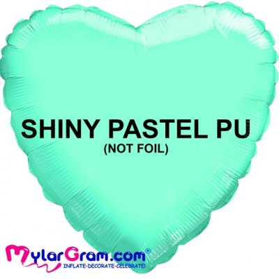 18" Shiny PU  Turquoise Heart MYLARGRAM