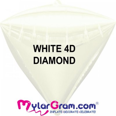 24" White Diamond Shape 4D 