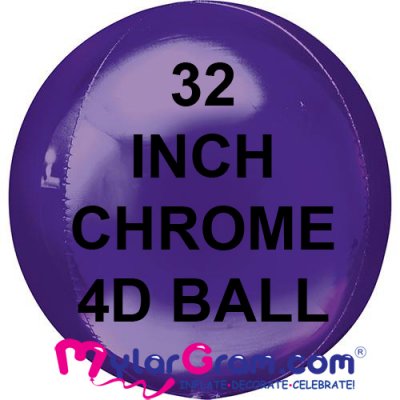 32" Purple Chrome Ball Shape 4D