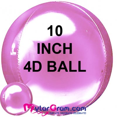 10" Light Pink Ball Shape 4D 