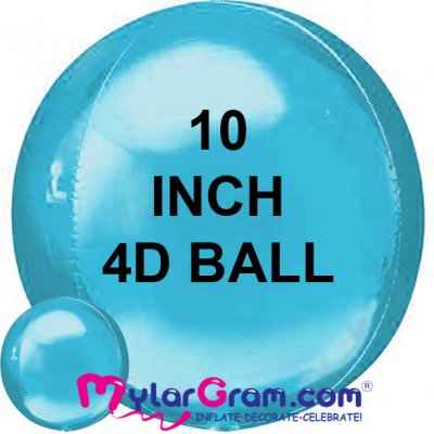 10" Light Blue Ball Shape 4D 