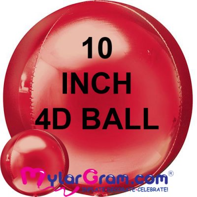 10" Red Ball Shape 4D