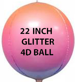22" Pink Glitter Ball Shape 4D 
