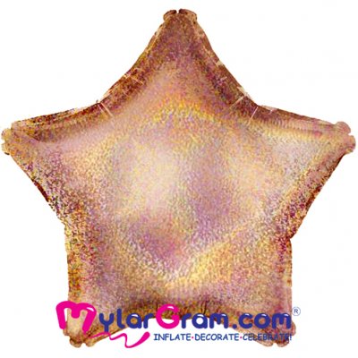 18" Holographic Rose Gold Star MYLARGRAM