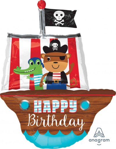 34" Happy Birthday Pirate Ship