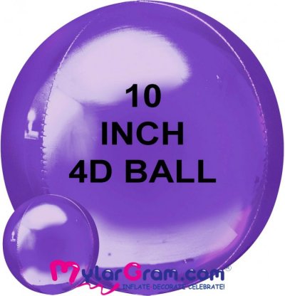 10" Light Purple Ball Shape 4D 