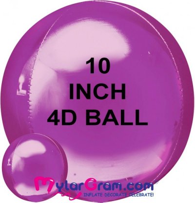 10" Fuschia Ball Shape 4D 