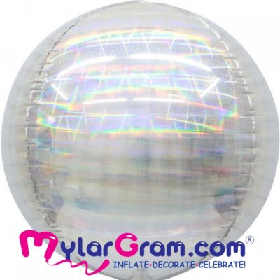22" Silver Holographic Ball Shape 4D